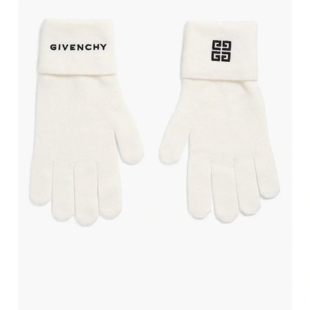 Givenchy Cream Logo Knit Gloves — Luxury Winter Designer Accessory